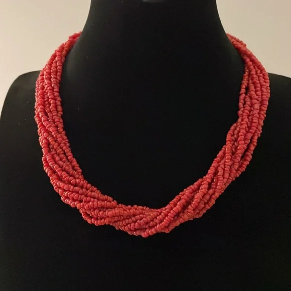 Vintage Silpada natural coral and 925 sterling silver 16” seed bead necklace - Picture 5 of 6